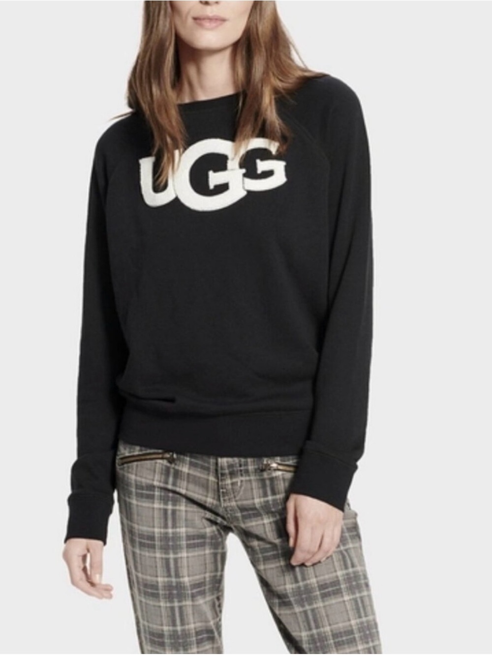 UGG Black Crewneck Sweater with White Logo